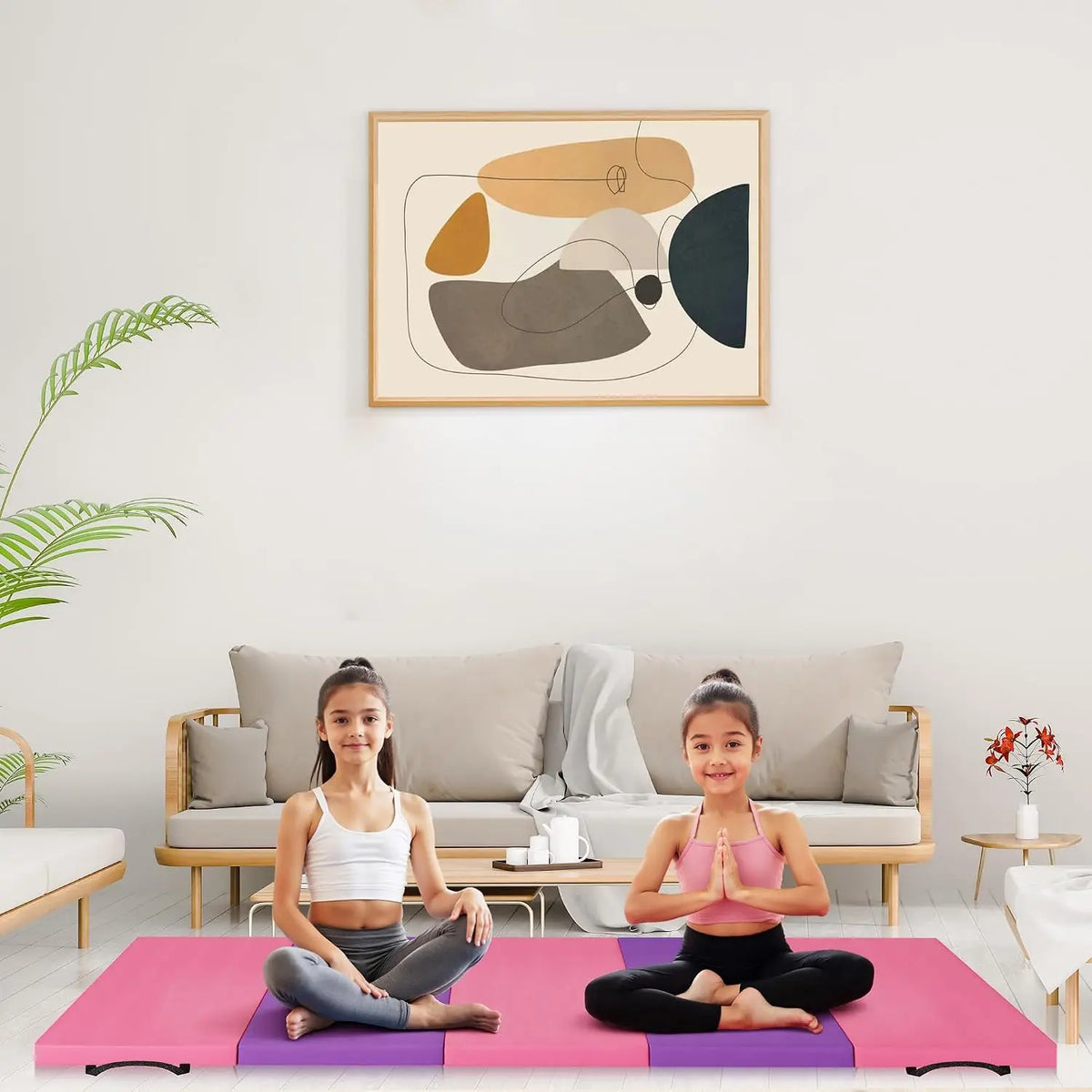 Foldable Yoga Mat Gymnastics Mat 5-Fold Exercise Floor Mat For Home Gym, Yoga, Pilates, Tumbling Training Non-Slip Surface Travel Fitness Exercise Mat
