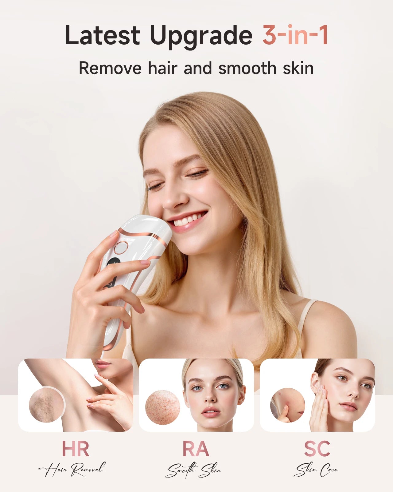 Unlimited Flashes IPL Hair Removal 9 Energy Levels Epiladora Laser with Acne Treatment for Women’s Body and Bikini Line Home Use