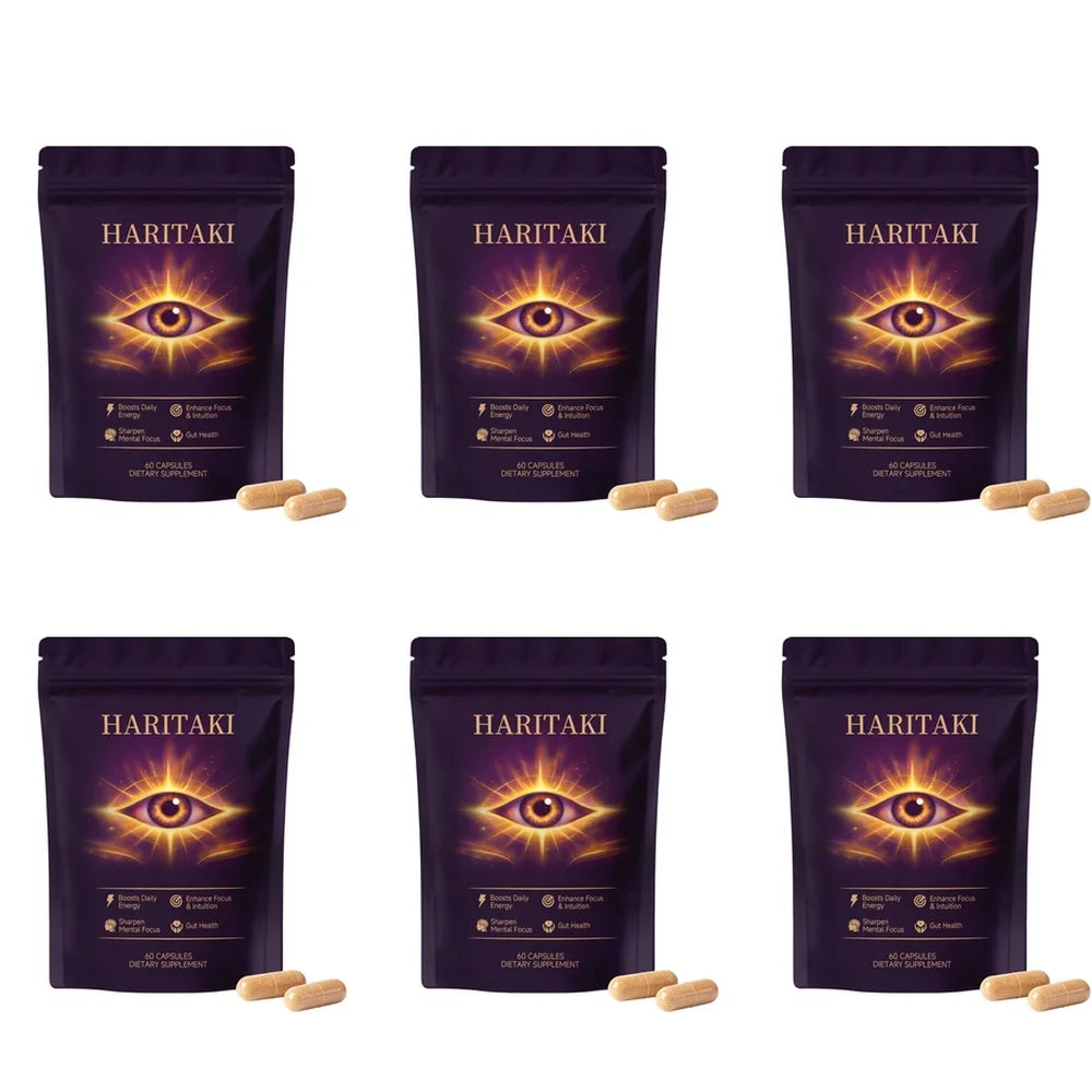 Haritaki Third Eye Capsules for Digestive Balance & Regular Gut Support with Antioxidant Protection, 60 Organic Veggie Capsules