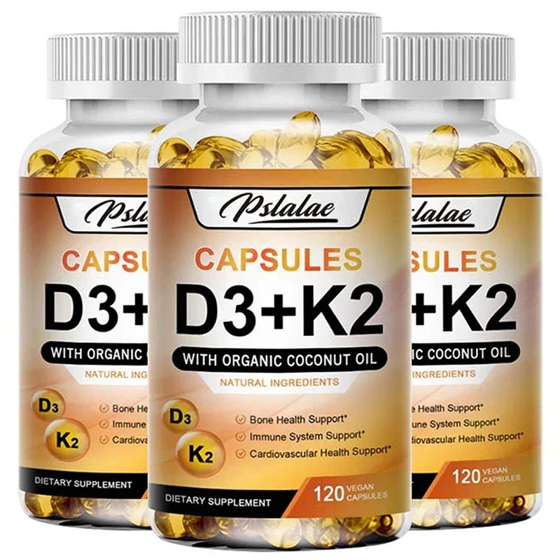 Vitamin D3 + K2 Supplement - Promotes Strong Bones, Calcium Absorption, Teeth, Heart, Cardiovascular Health