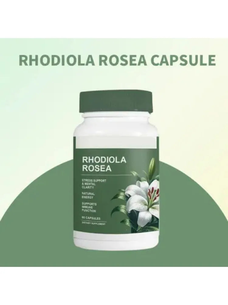 Rhodiola Rosea Capsules 500mg Herbal Supplement for Daily Energy Balance Mental Focus Adaptogen Plant Extract 60 Capsules