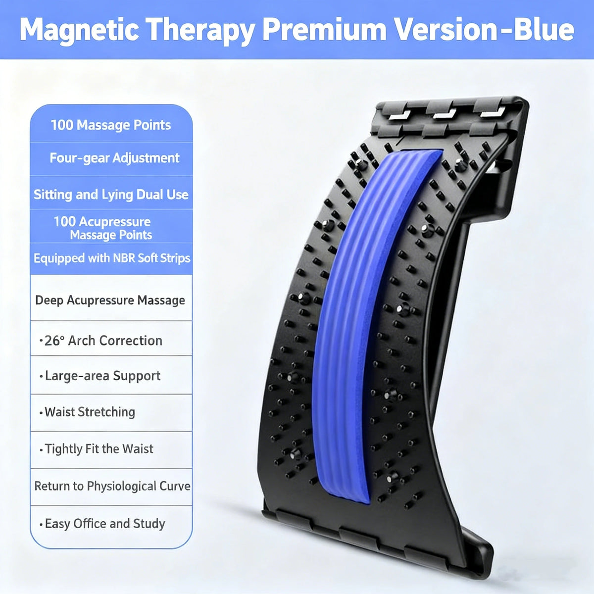 Lumbar Back Stretcher Massager, Spine Pain Relief, Vertebral Relaxer for Lower Back & Waist.