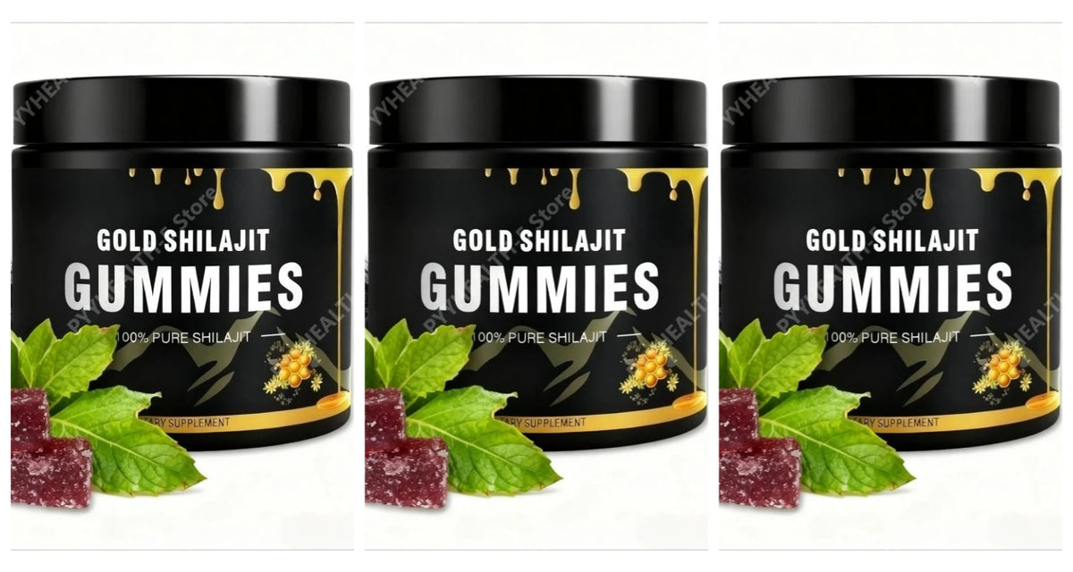 Shilajit Gummies Honey Lemon Flavor Himalayan Shilajit No Added Sugar Ashwagandha for Men Women 100% Natural Organic I 30 Gummy