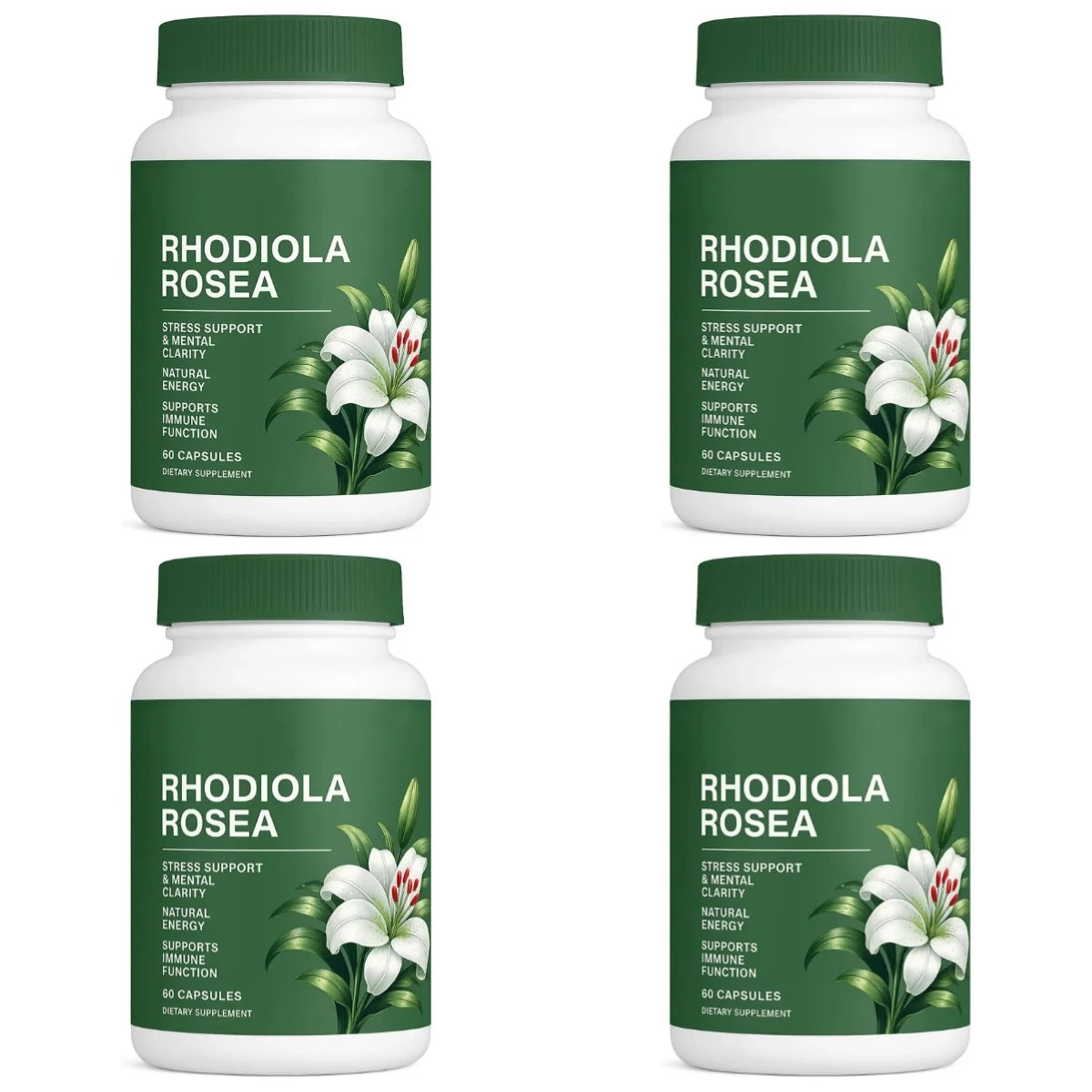 Rhodiola Rosea Capsules 500mg Herbal Supplement for Daily Energy Balance Mental Focus Adaptogen Plant Extract 60 Capsules