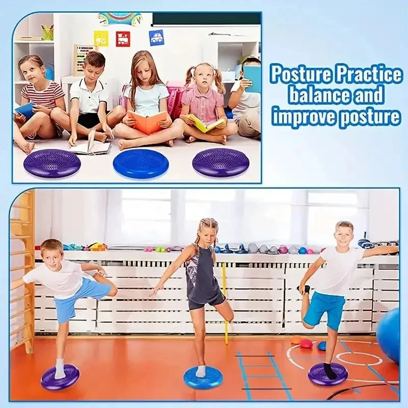 Thickened Explosion-Proof Balance Pad with Inflatable Ball - Yoga & Massage Seat Cushion plus Balance Plate