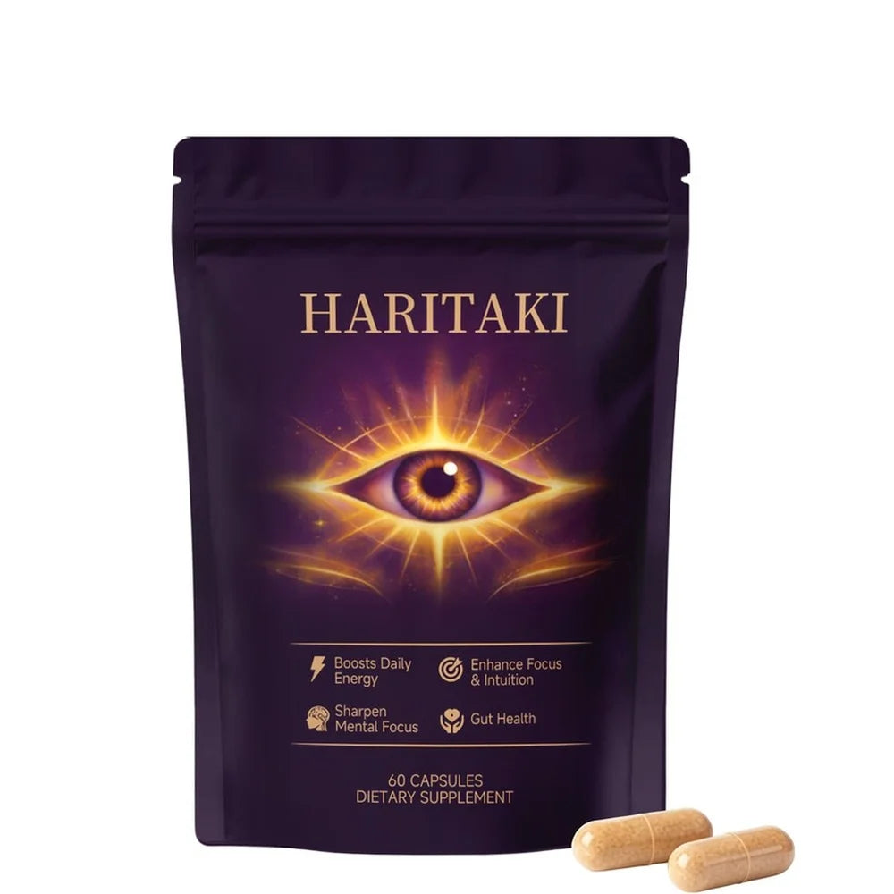 Haritaki Third Eye Capsules for Digestive Balance & Regular Gut Support with Antioxidant Protection, 60 Organic Veggie Capsules