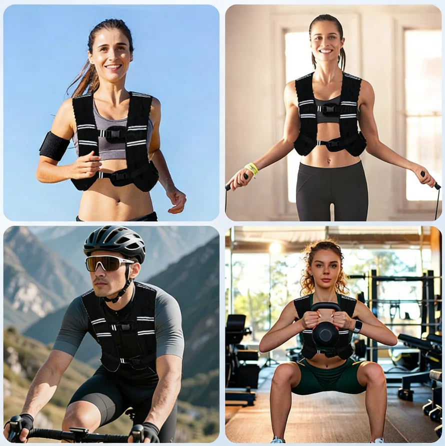 12lb Adjustable Weight Training Suit Empty Bag Fitness Running Vest, Hand And Foot Strength Training Physical Training Clothing