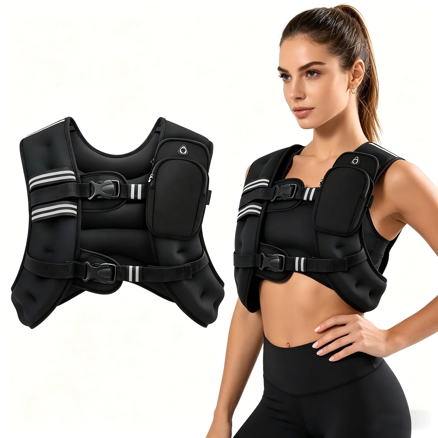 12lb Adjustable Weight Training Suit Empty Bag Fitness Running Vest, Hand And Foot Strength Training Physical Training Clothing
