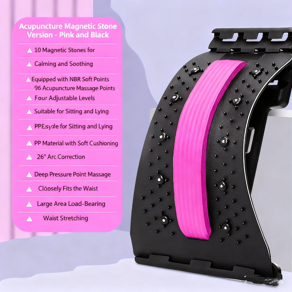 Lumbar Back Stretcher Massager, Spine Pain Relief, Vertebral Relaxer for Lower Back & Waist.