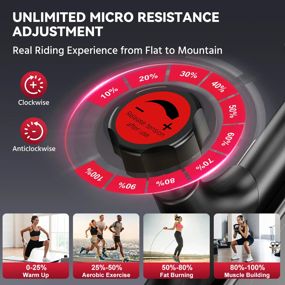 Exercise Bike Resistance Stationary Bicycle Low Noise, Heavy 6KG Flywheel and LCD Monitor 120kg for Home Indoor Bike