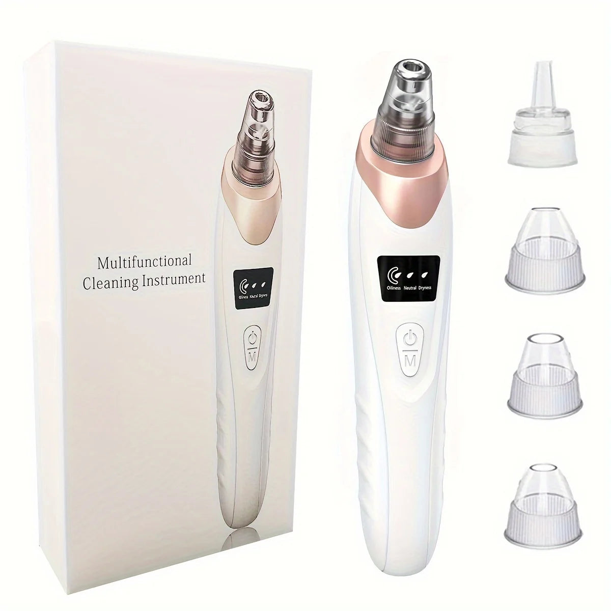 Cloud Prime Electric Facial Pore Cleaner Pimple Adsorbent Rechargeable Blackhead Reduce Tool 3 Suction Power, 5 Probes For Christmas And New Year Gifts