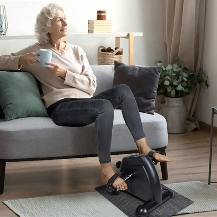 Mini Exercise Bike, Under Desk Bike Pedal Exerciser Portable Foot Cycle Arm & Leg Peddler Machine With LCD Screen Displays