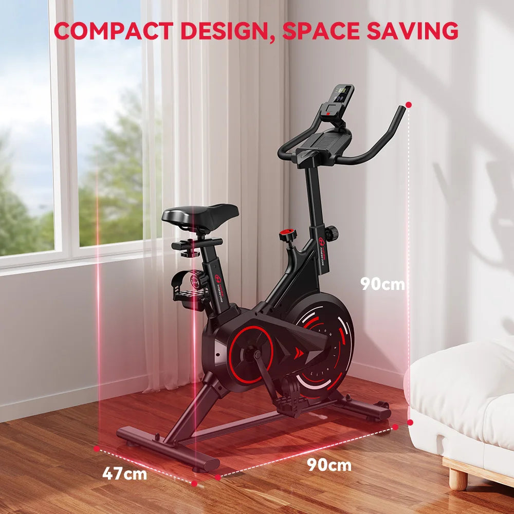 Exercise Bike Resistance Stationary Bicycle Low Noise, Heavy 6KG Flywheel and LCD Monitor 120kg for Home Indoor Bike