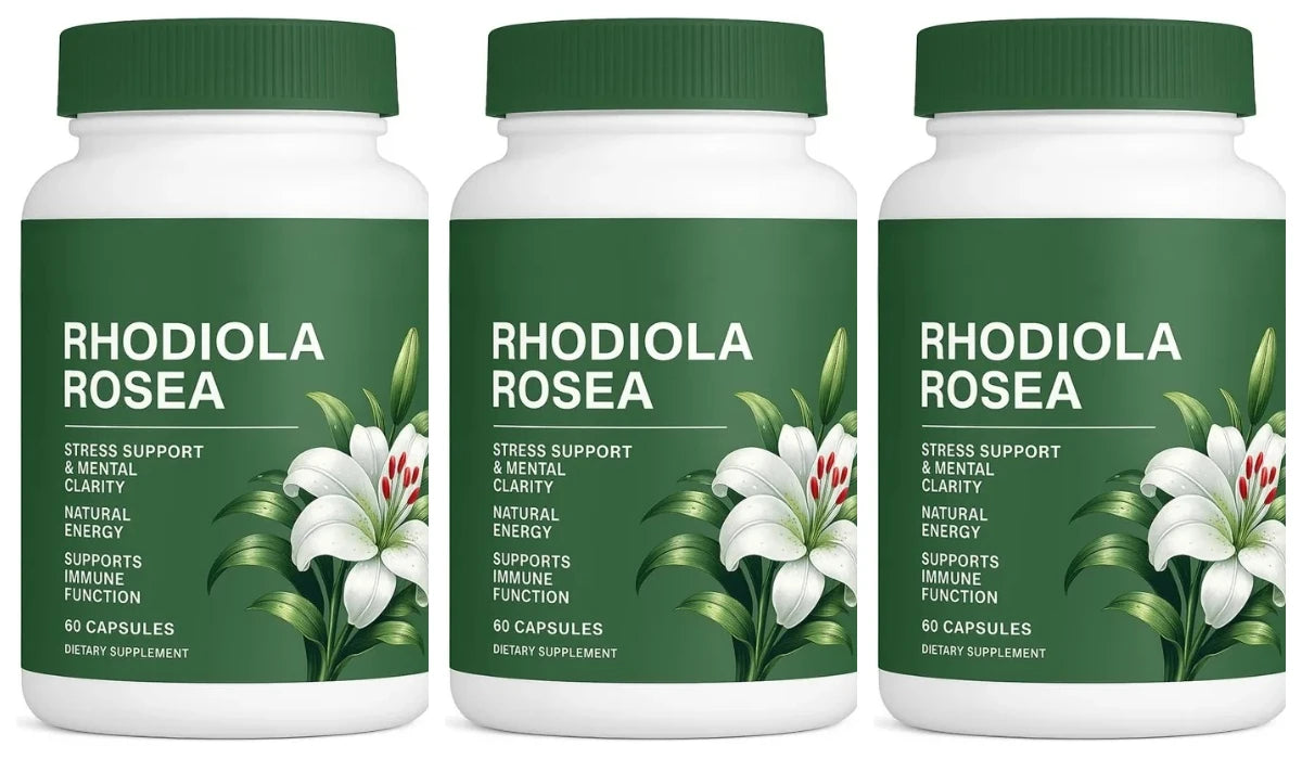 Rhodiola Rosea Capsules 500mg Herbal Supplement for Daily Energy Balance Mental Focus Adaptogen Plant Extract 60 Capsules