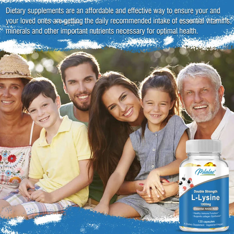 L-Lysine Supplement 1000 mg, 120 Capsules, Amino Acid Capsules